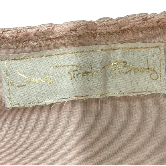 Jen’s Pirate Booty Pink French Lace Bell Sleeve Off Shoulder Mini Dress | Boho S - Picture 14 of 16